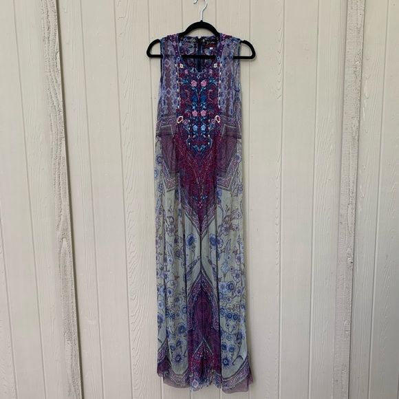 Johnny Was Dresses & Skirts - Johnny Was Biya Mesh Embroidered Maxi Dress